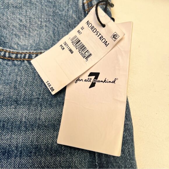 7 for all Mankind MONROE CUT-OFF SHORT Blue Denim Size 32 NEW MSRP $148 - Picture 7 of 11